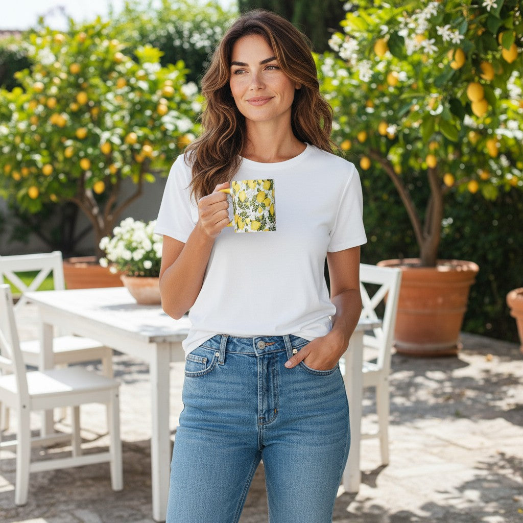 SUBLIMART: Boxed Set of 2 Positano Lemons Art Mugs