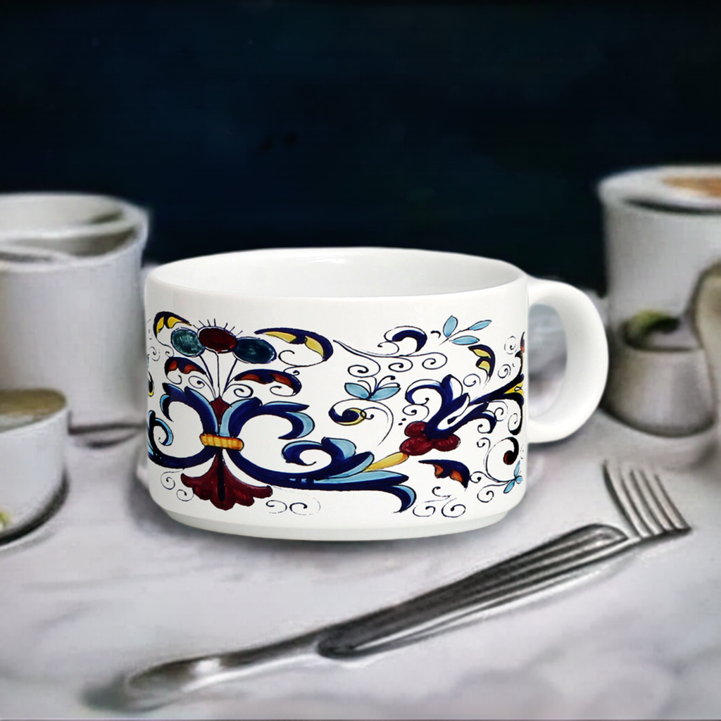 SUBLIMART: Porcelain Coffee/Tea Cup Deruta Style (Design #DER07)