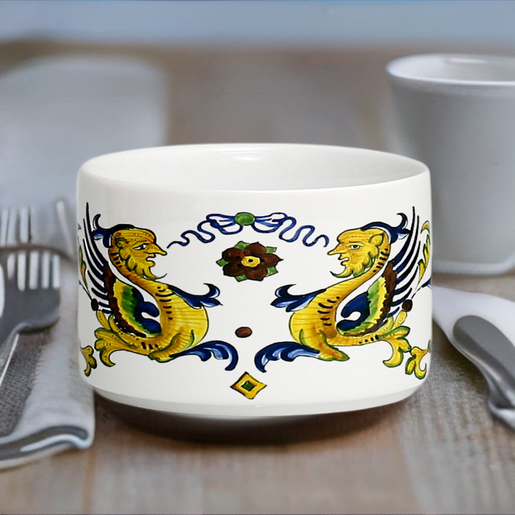 SUBLIMART: Porcelain Coffee/Tea Cup Deruta Style (Design #DER02)