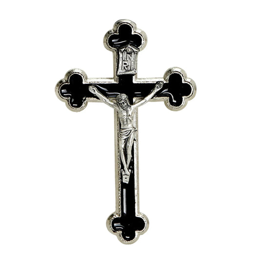 CHRISTIAN CANDLE: Deruta Enameled St. Benedict Crucifix Candle – 14 oz Square Ceramic Soy Wax Candle