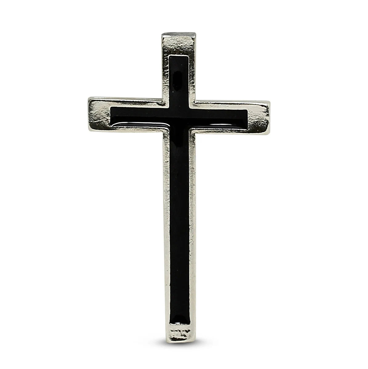 CHRISTIAN CANDLE: Deruta Ceramic Square with Chrome & Black Cross Ornament (14 oz) – Deruta Italy | Catholic Gift View USA