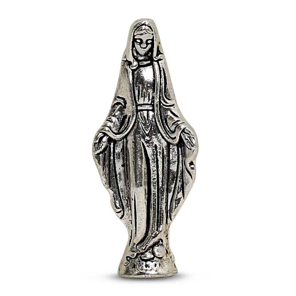 CHRISTIAN CANDLE: Deluxe Ceramic Cup Candle Virgin Mary Candle – 12 oz Platinum Rim Italian Ceramic