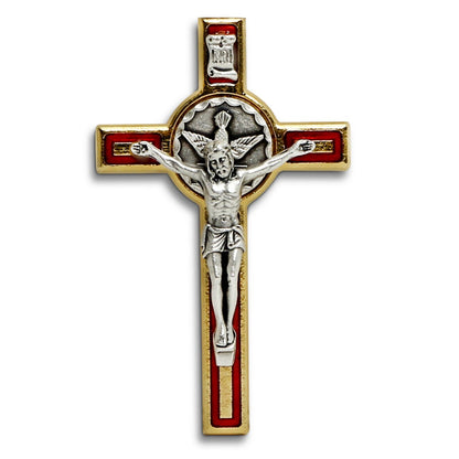 CHRISTIAN CANDLE: Deruta St. Benedict Cross Candle – 14 oz Square Ceramic Soy Wax Candle