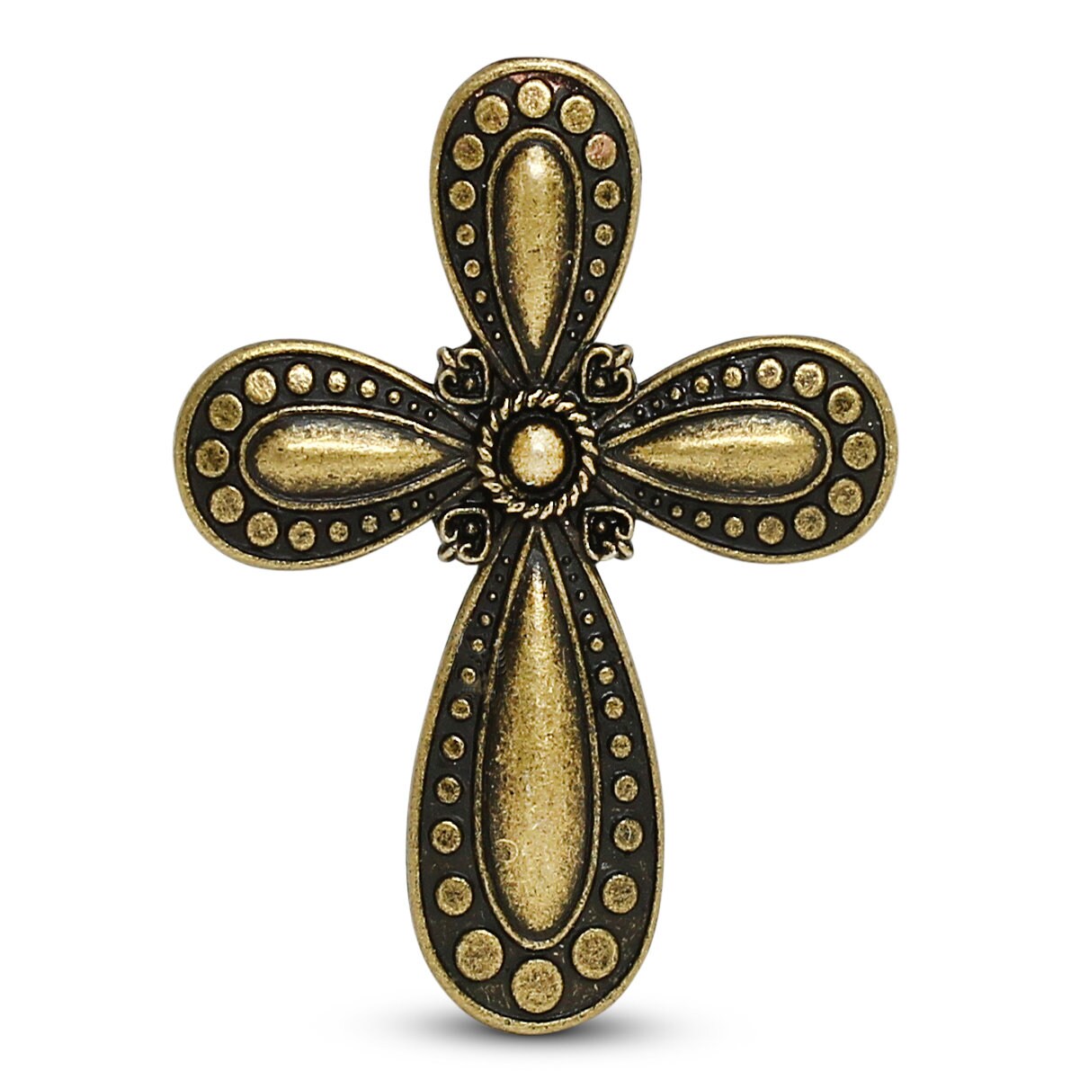 CHRISTIAN CANDLE: Deruta Brass Cross Candle – 14 oz Square Ceramic Soy Wax Candle