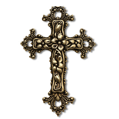 CHRISTIAN CANDLE: Deruta White Ceramic Flared Round Soy Wax Candle – 11 oz Soy Wax with Silver or Brass Cross
