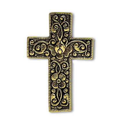 CHRISTIAN CANDLE: White Ceramic Cube Crucifix Candle | First Communion Gold Cross Candle – 10 oz Catholic Soy Wax Gift USA