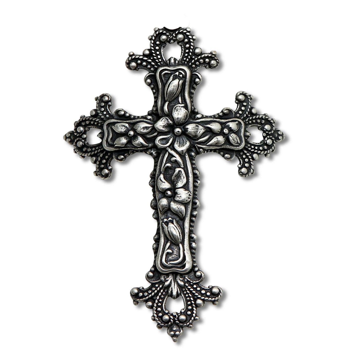 CHRISTIAN CANDLE: White Glass Round Crucifix Candle – 10 oz Soy Wax Prayer Candle