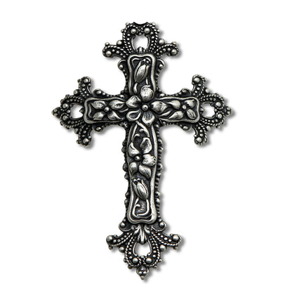 CHRISTIAN CANDLE: White Glass Round Crucifix Candle – 10 oz Soy Wax Prayer Candle