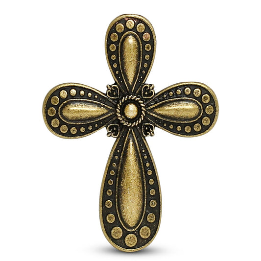 CHRISTIAN CANDLE: White Ceramic Cube Crucifix Candle | First Communion Bronze Cross Candle – 10 oz Christian Soy Wax