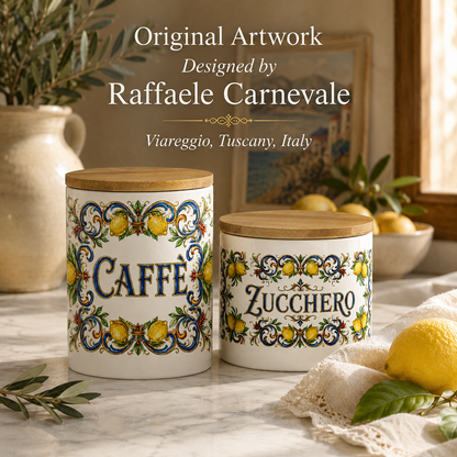 Ceramic Kitchen Canisters for Coffee & Sugar-Authentic Italian design