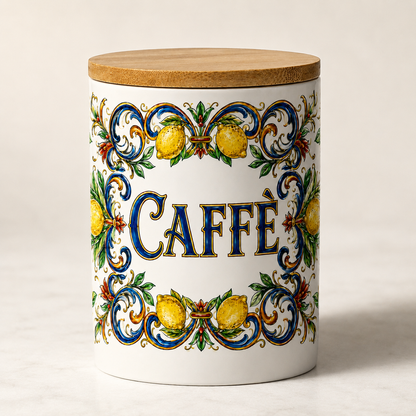 Ceramic Kitchen Canisters for Coffee & Sugar-Authentic Italian design