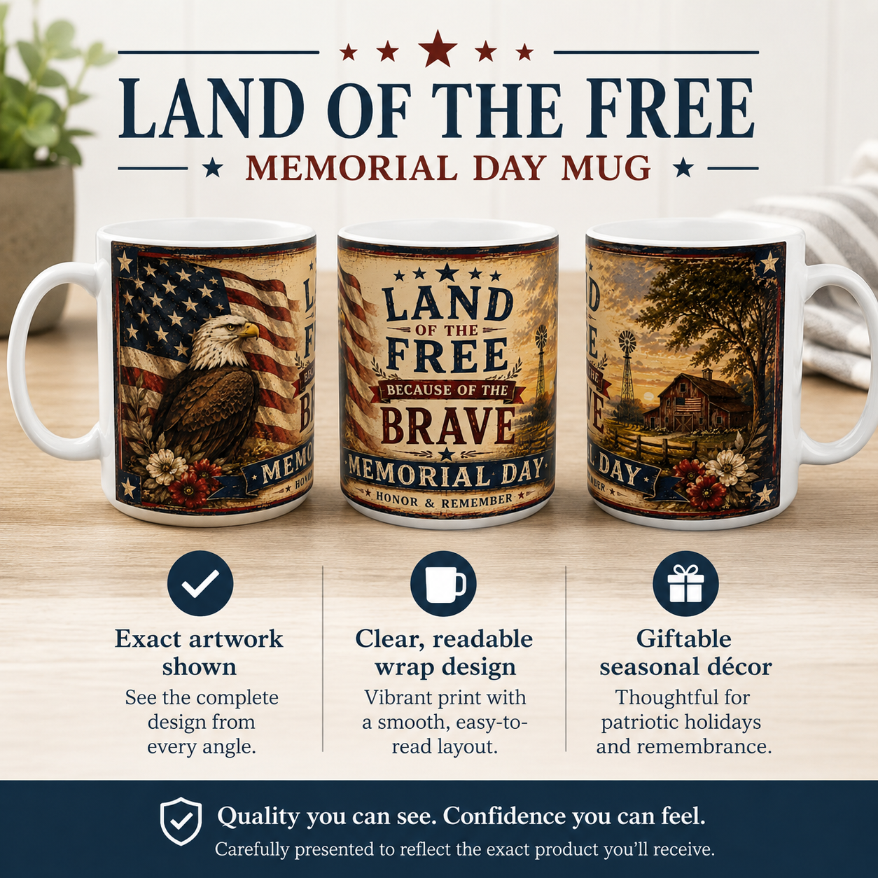 Memorial Day    Patriotic Tribute Patriotic Veteran Mug - Durable Sublimation Printed Ceramic Coffee Cup USA
