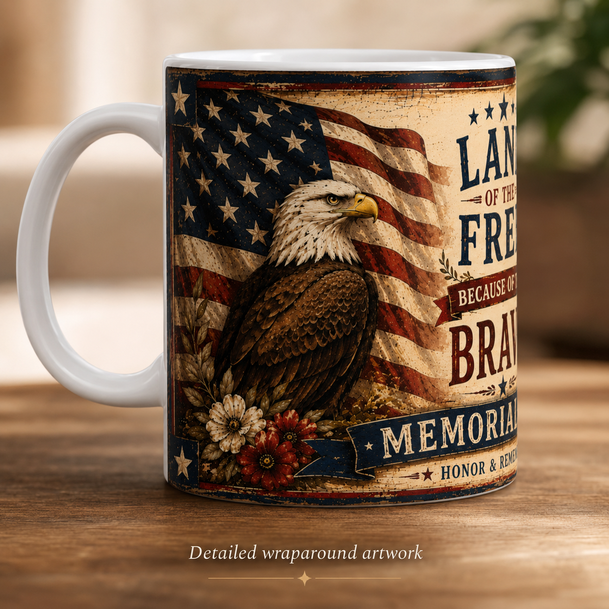 Memorial Day    Patriotic Tribute Patriotic Veteran Mug - Durable Sublimation Printed Ceramic Coffee Cup USA