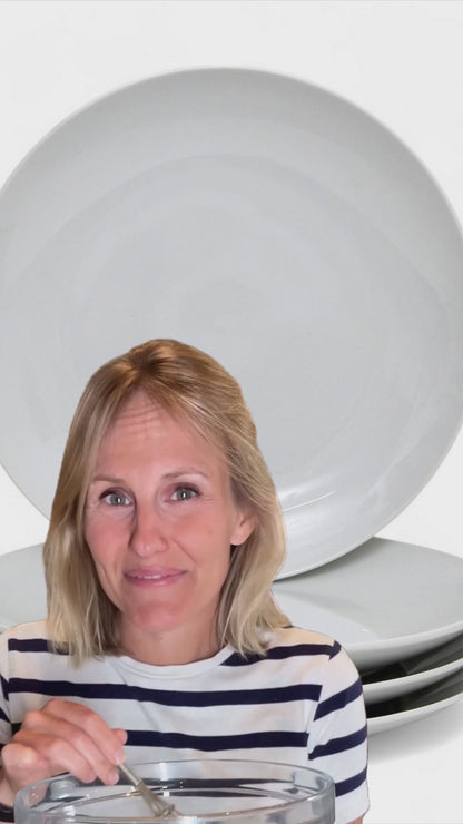 PORCELLAIN: Multi Purpose Dinner Plate/Shallow Bowl - Final Clearance Price - SET of 4 (10.25" Diam.)
