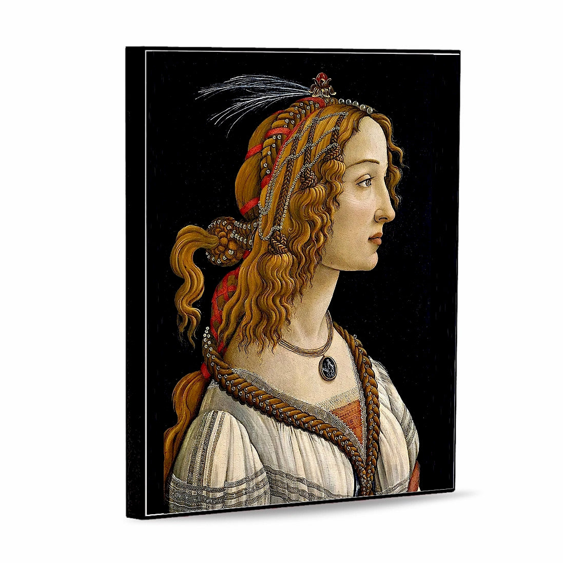 AFFRESCO: Panel Tile - Opera "Lady Simonetta Vespucci" portrait by Botticelli (8x10)