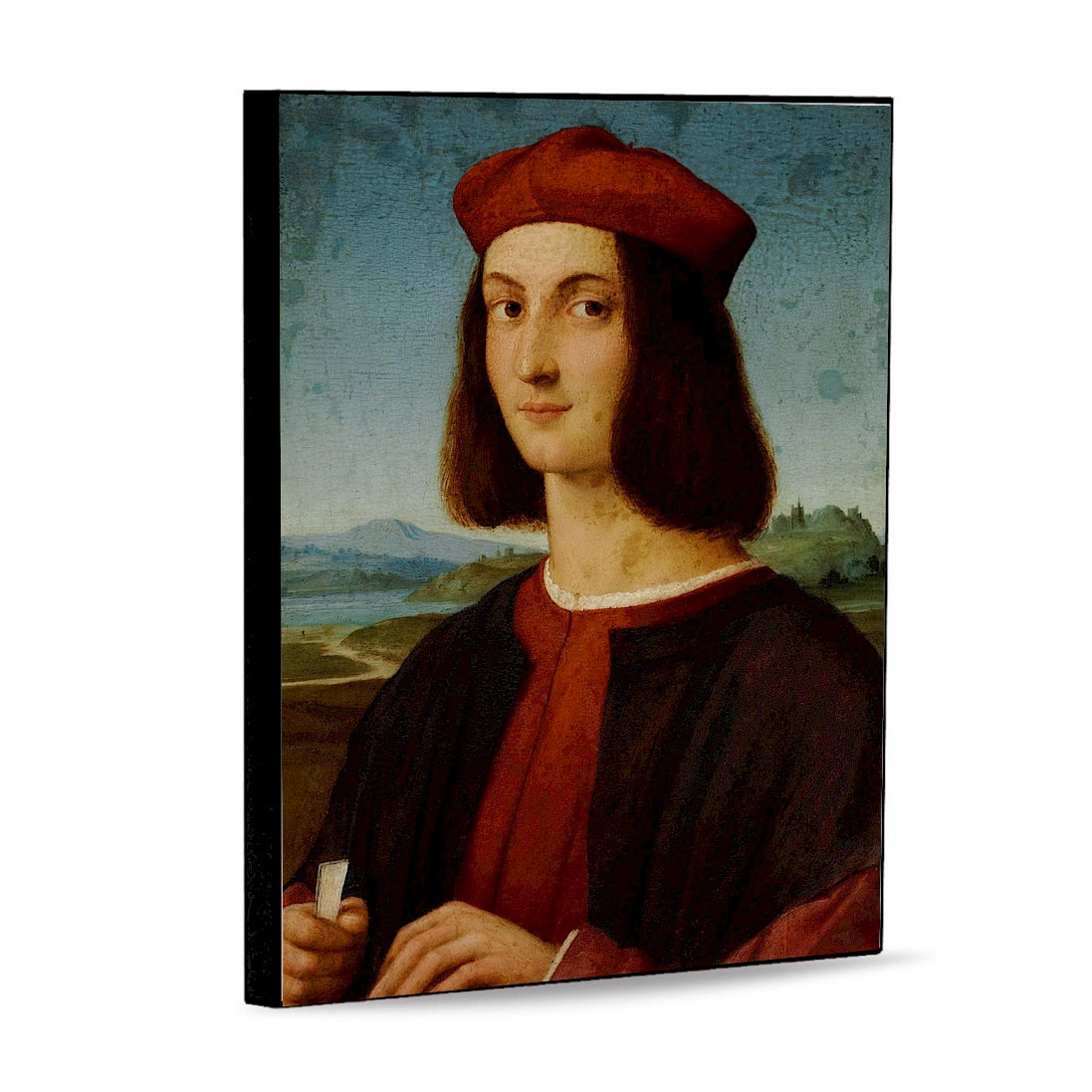 AFFRESCO: Panel Tile - Opera "Portrait of the Young Cardinal Ippolito d'Este" by Raphael (Raffaello) (8x10)
