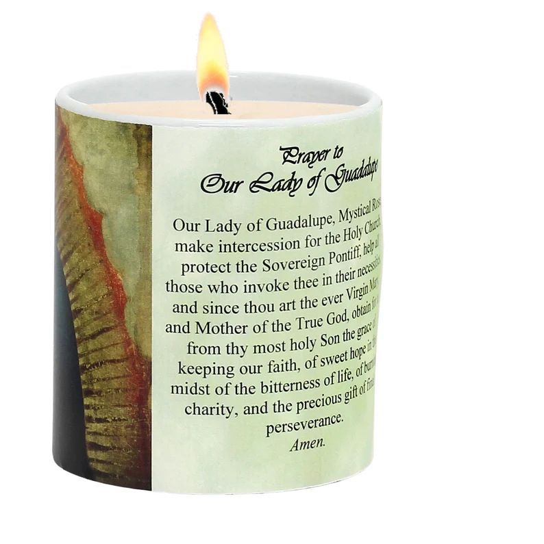 SUBLIMART: Prayer Candle - Porcelain Soy Wax Candle Our Lady of Guadalupe
