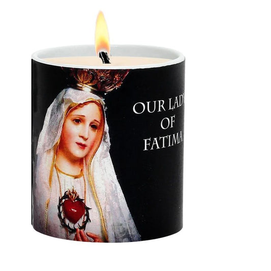 SUBLIMART: Prayer Candle - Porcelain Soy Wax Candle Our Lady of Fatima