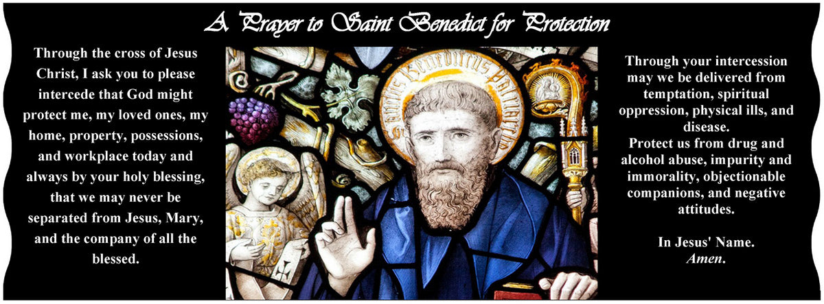 SUBLIMART: Prayer Candle - Porcelain Soy Wax Candle - St. Benedict