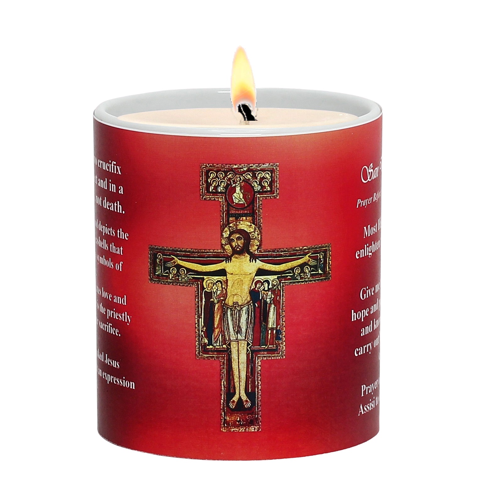 SUBLIMART: Prayer Candle - Porcelain Soy Wax Candle - St. Damiano