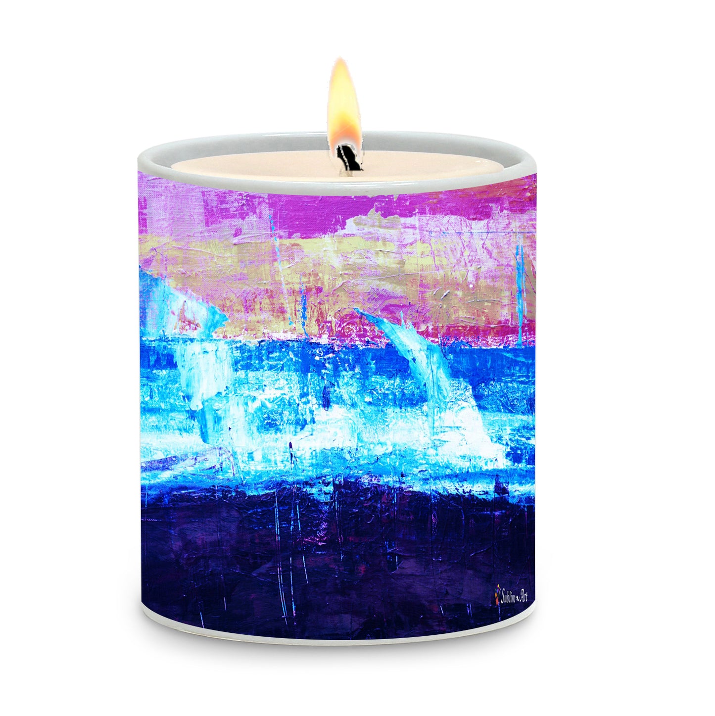 SUBLIMART: Abstract Design - Porcelain Soy Wax Candle (Design #ABS1)