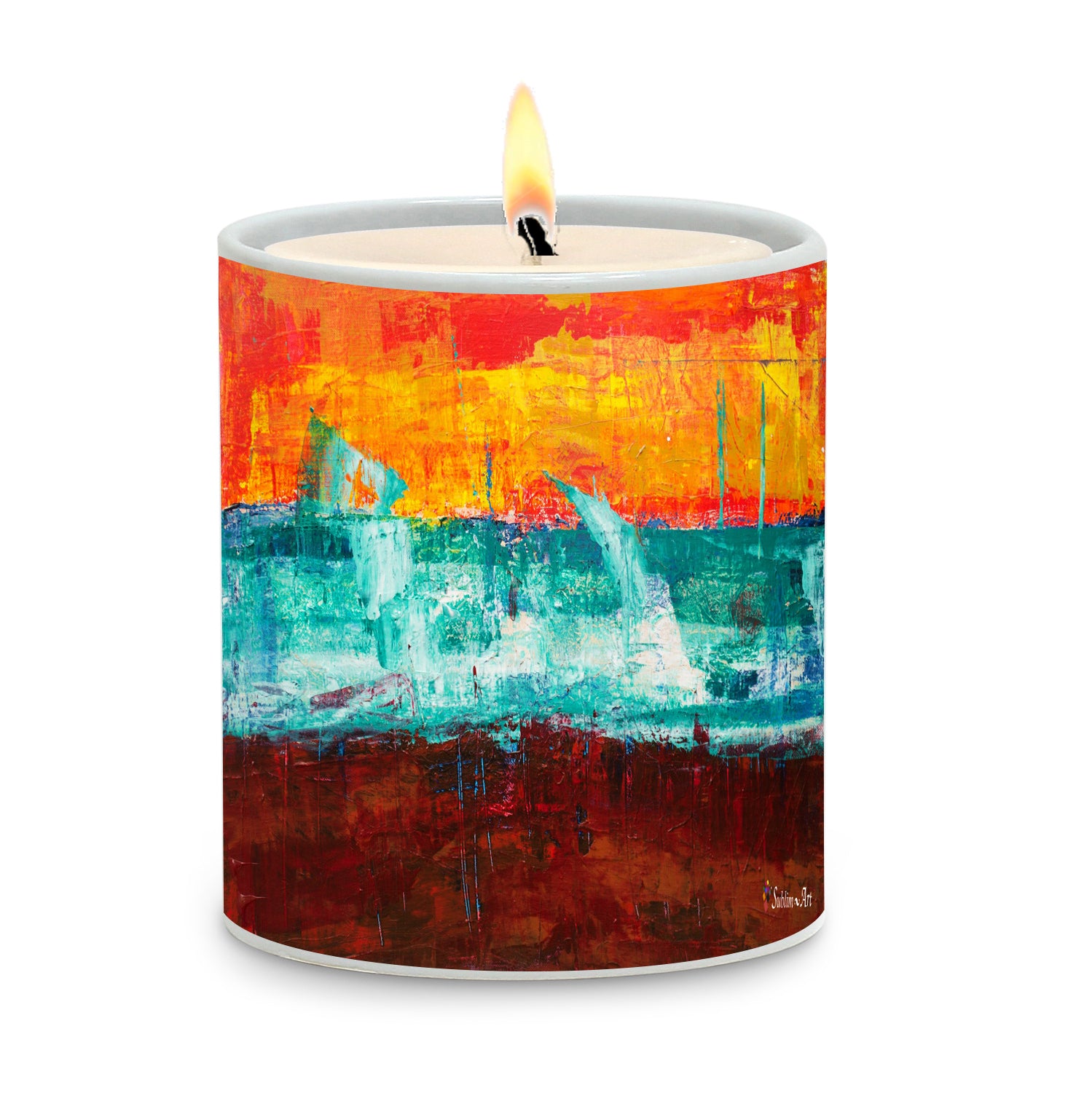 SUBLIMART: Abstract Design - Porcelain Soy Wax Candle (Design #ABS10)