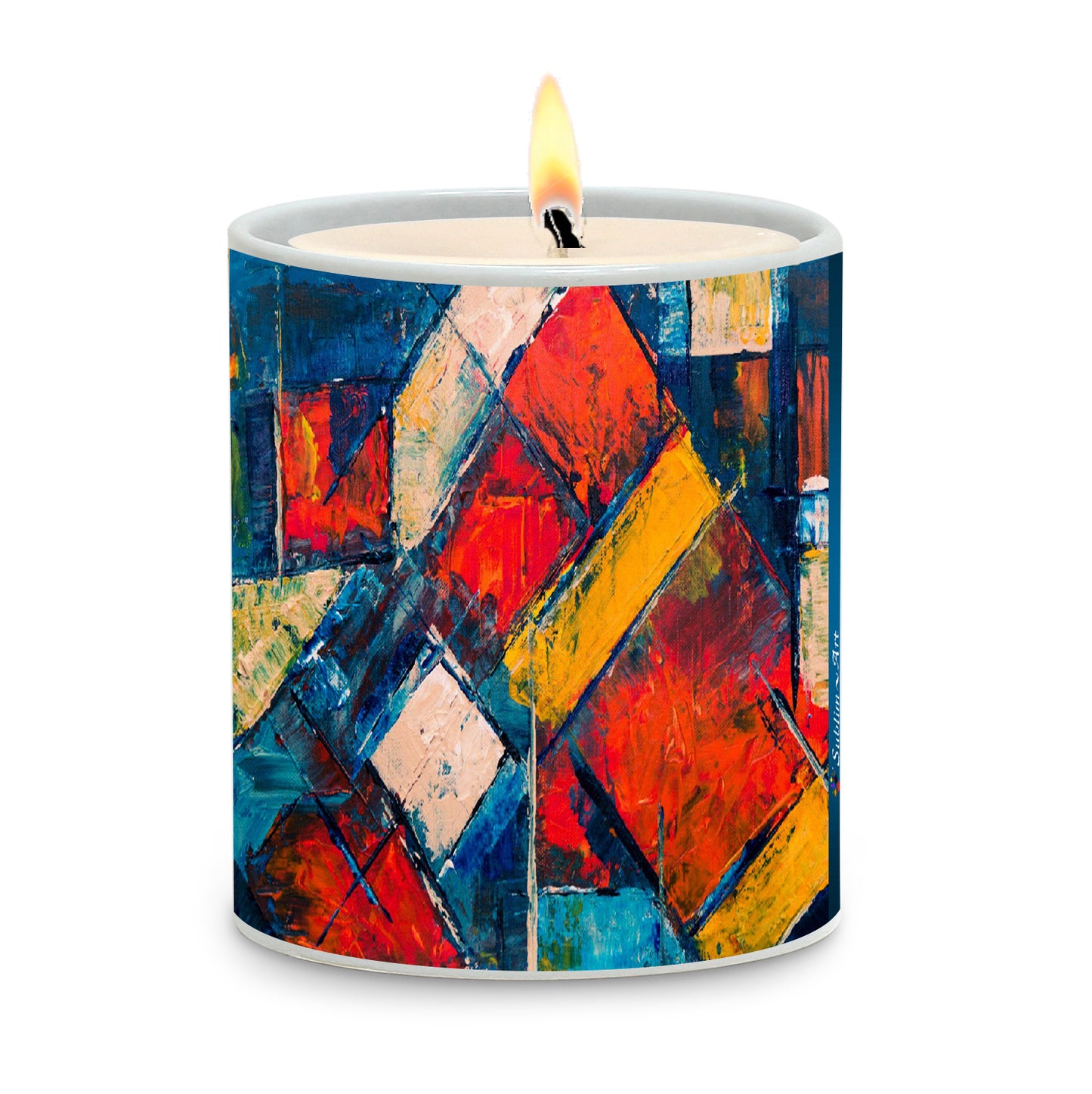 SUBLIMART: Abstract Design - Porcelain Soy Wax Candle (Design #ABS03)