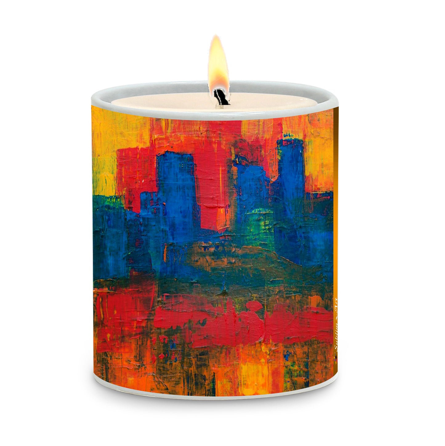 SUBLIMART: Abstract Design - Porcelain Soy Wax Candle (Design #ABS04)