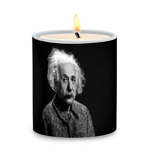 SUBLIMART: Celebs - Porcelain Soy Wax Candle 'Albert Einstein' (Design #CIP03)