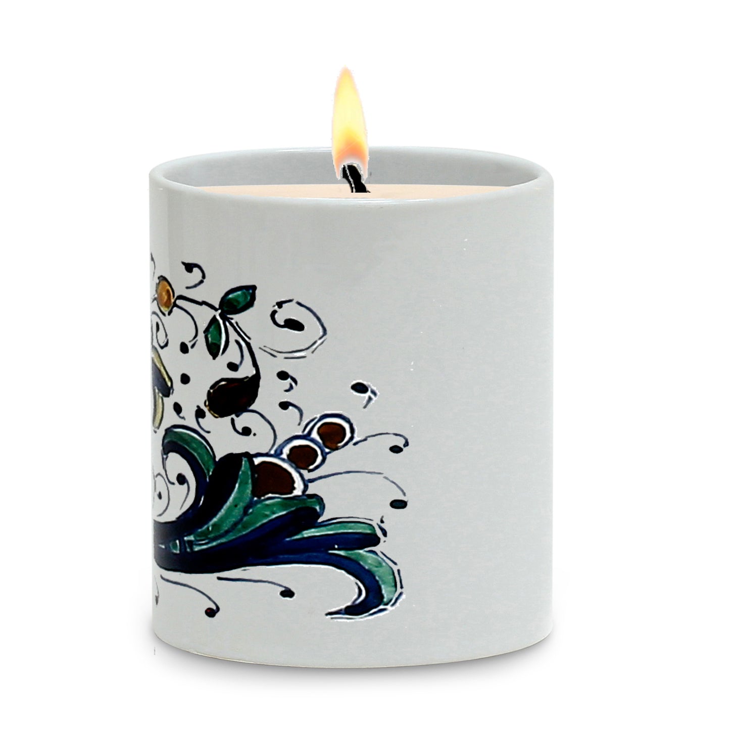 SUBLIMART: Deruta Style - Porcelain Soy Wax Candle (Design #DER01)