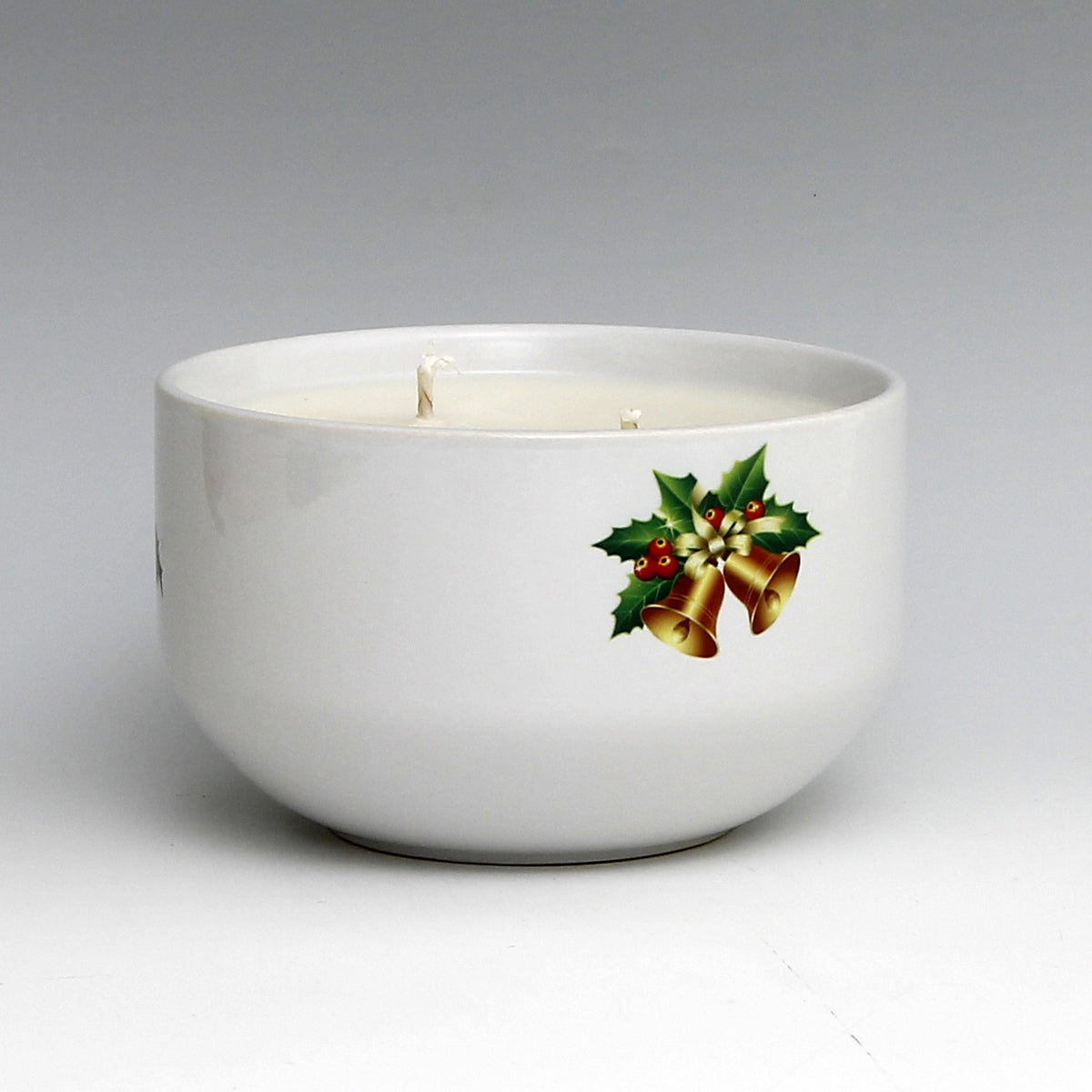 SUBLIMART: Two Wicks Soy Wax Candle in a Porcelain Bowl - Santa Claus (Design #XMS04)