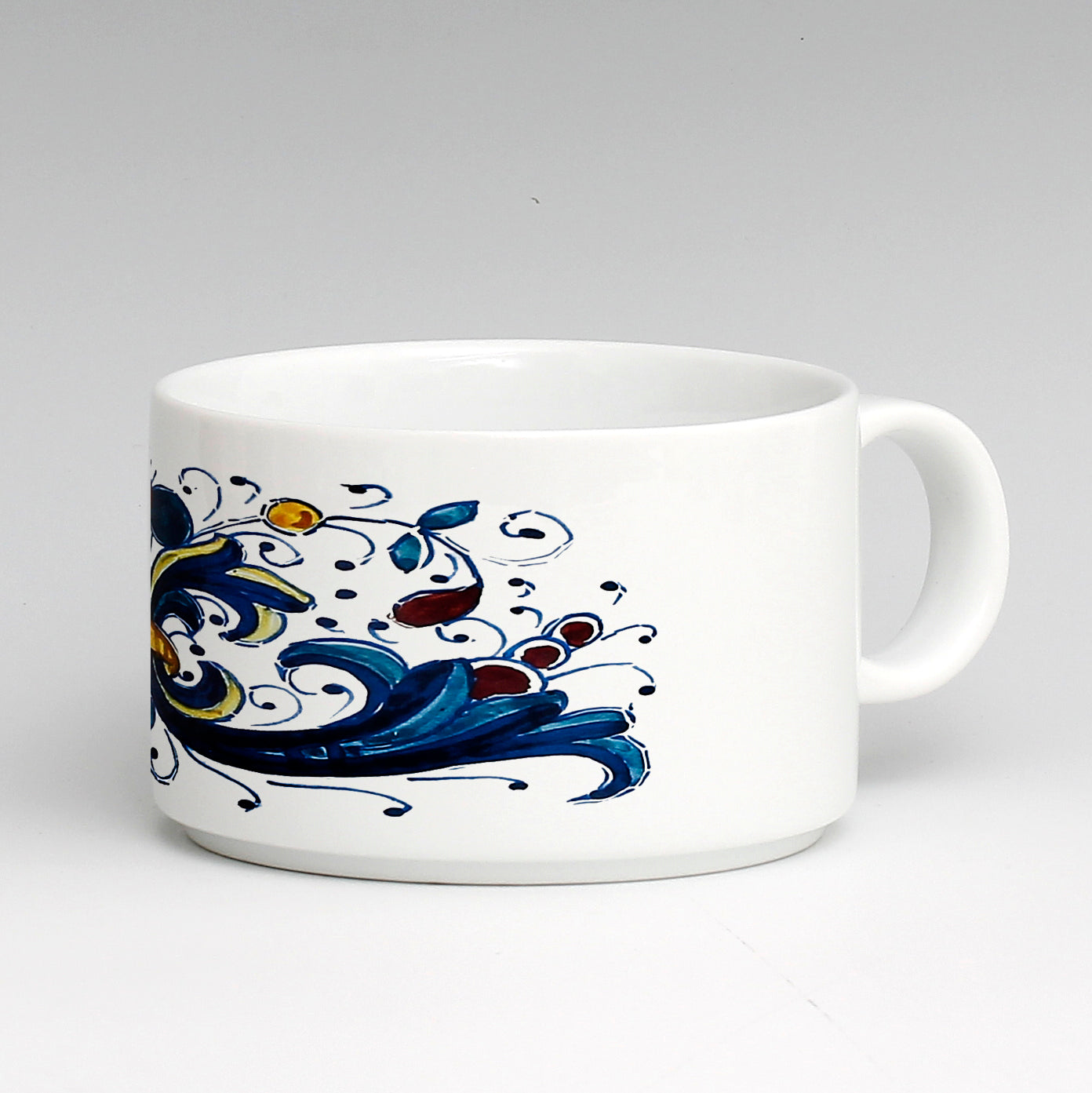 SUBLIMART: Porcelain Coffee/Tea Cup Deruta Style (Design #DER01)
