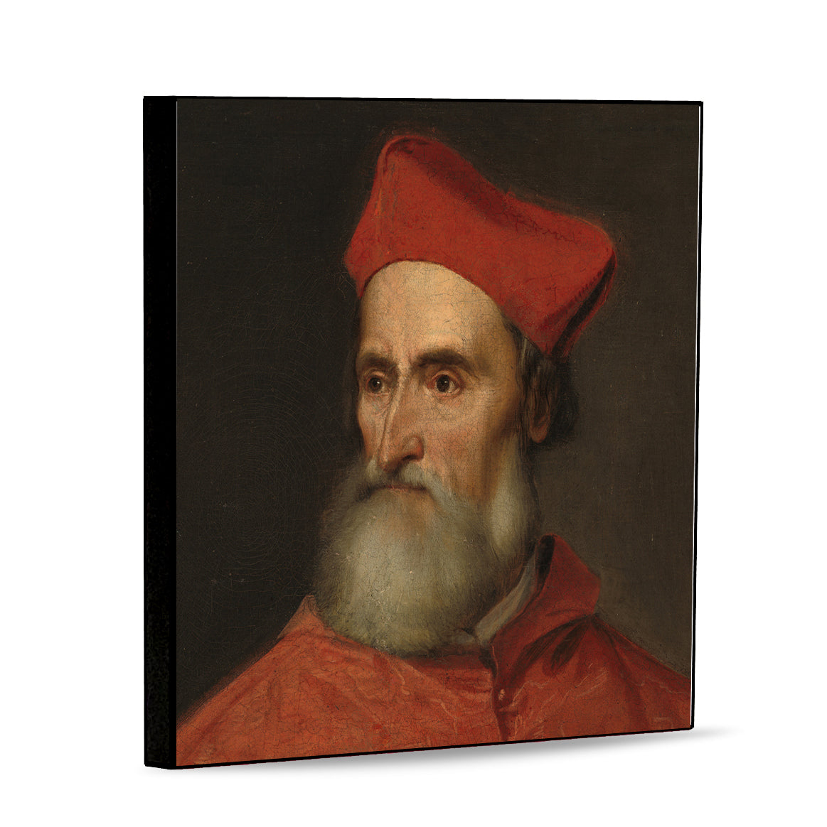 AFFRESCO: Panel Tile - Opera title "Cardinal PIETRO BEMBO" portrait by Tiziano