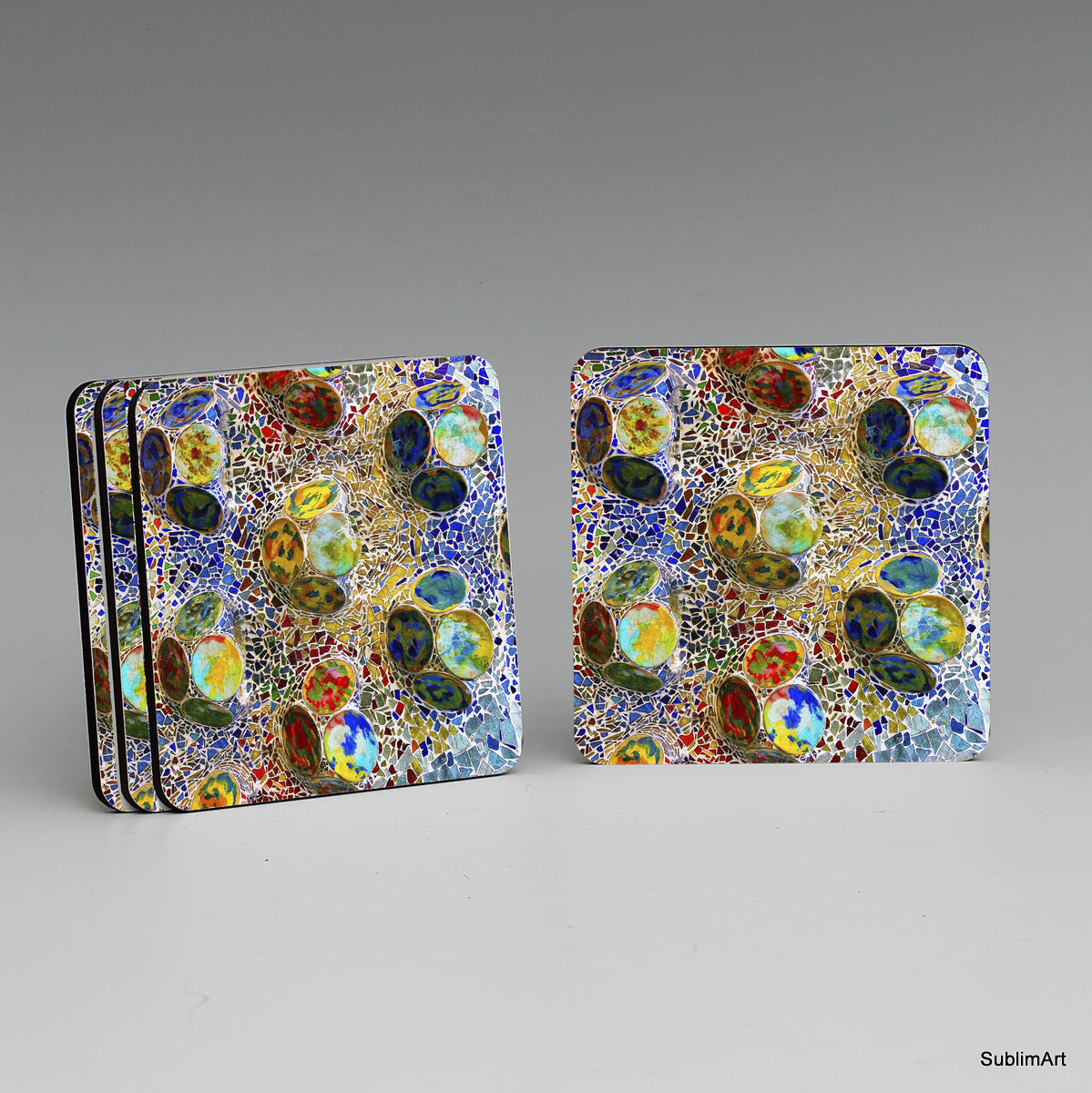 SUBLIMART: MDF Hardboard Set of 4 Coasters - Design: Gaudi 02