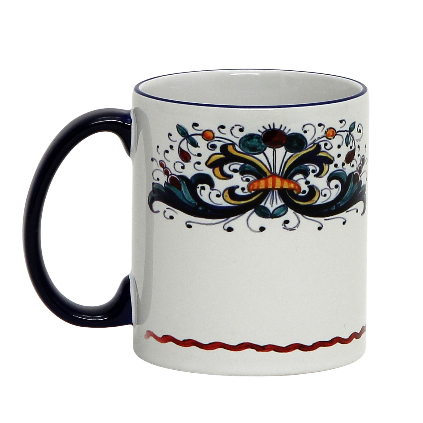 SUBLIMART: Printed Deruta style Mug with Blue Rim two sides design - Artistica.com