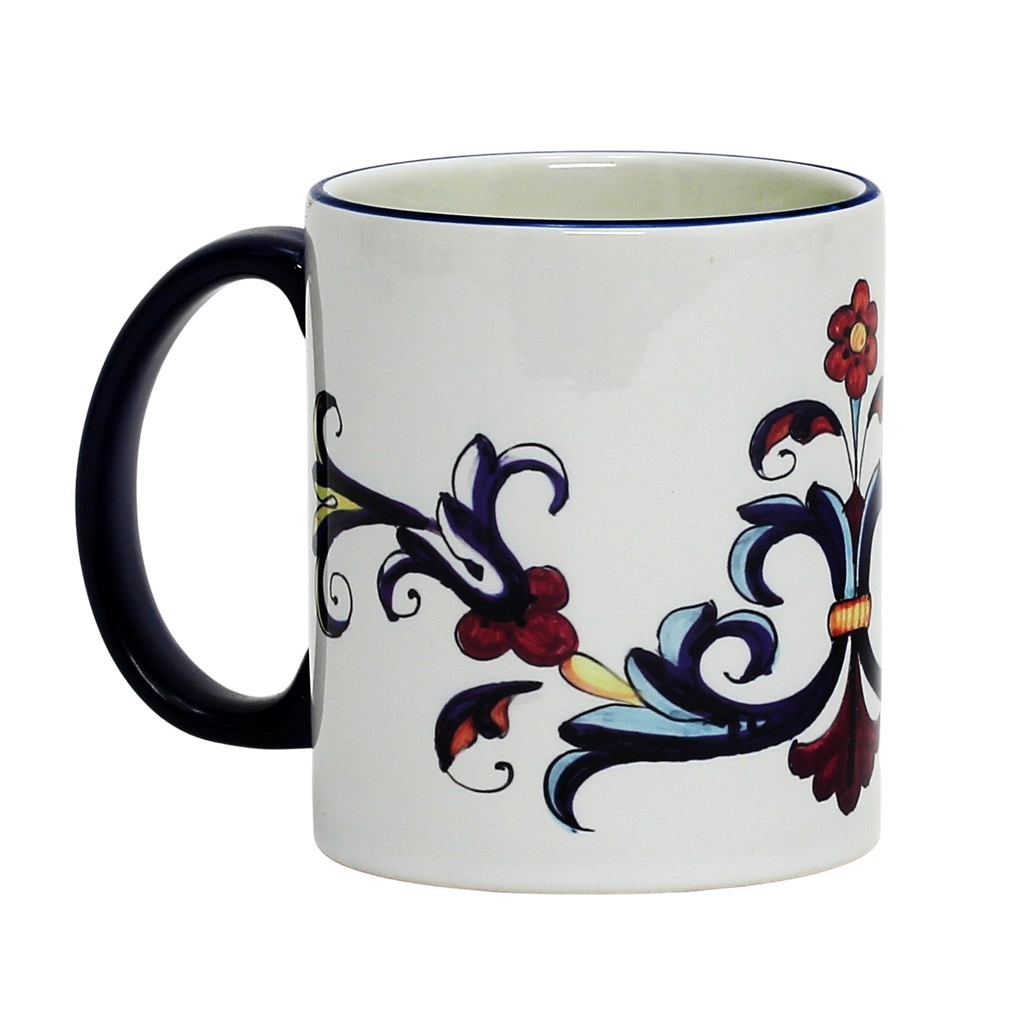 SUBLIMART: Printed Deruta style Mug with Blue Rim with simplified design - Artistica.com