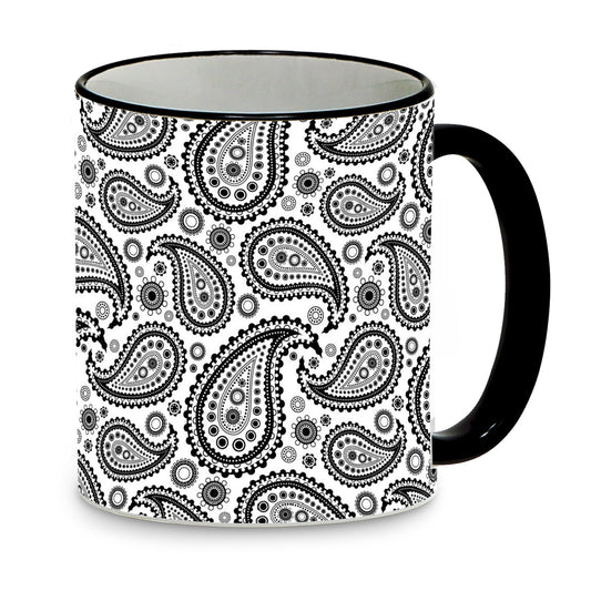 SUBLIMART: B&W Beauty  - Mug featuring a paisley design in black and white