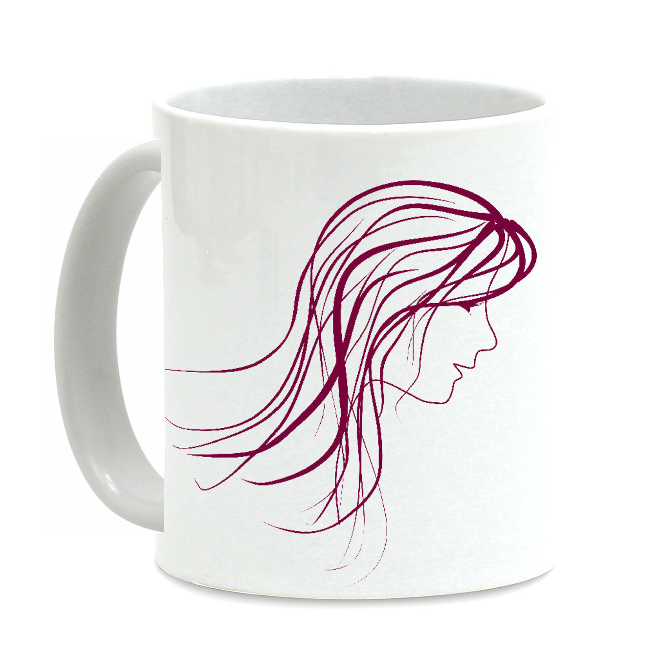 SUBLIMART: Bella Donna Lineart - Mug featuring styled hand drawn trendy women profiles drawings.