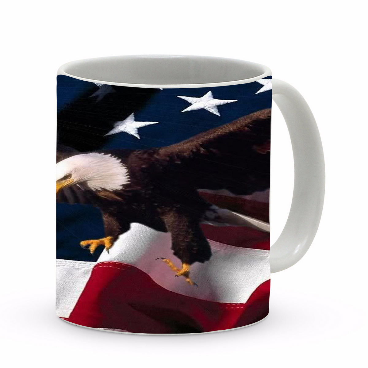 SUBLIMART: Patriotic Mug 'Flying Eagle on Flag' (Design 32)