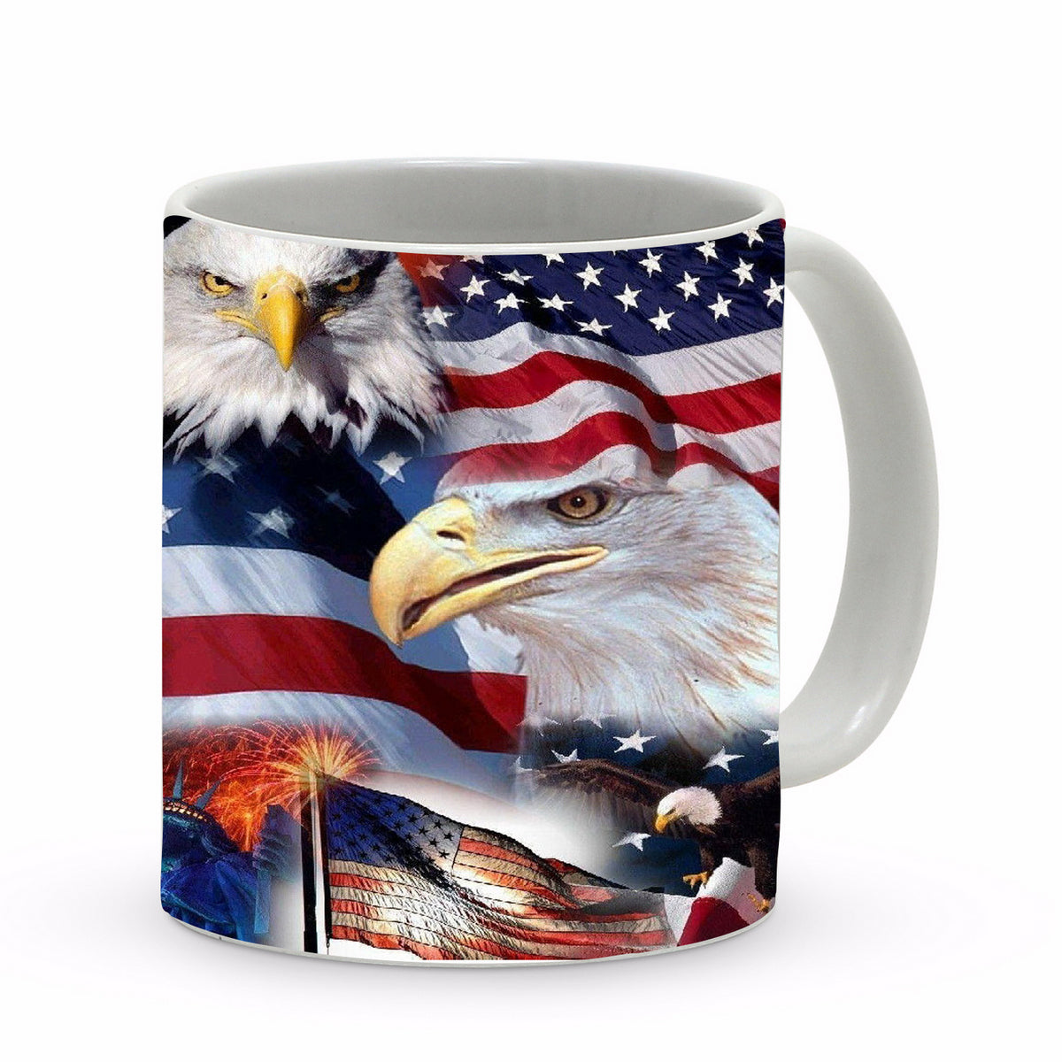 SUBLIMART: Patriotic Mug 'Multi Eagle Reflections' (Design 35)