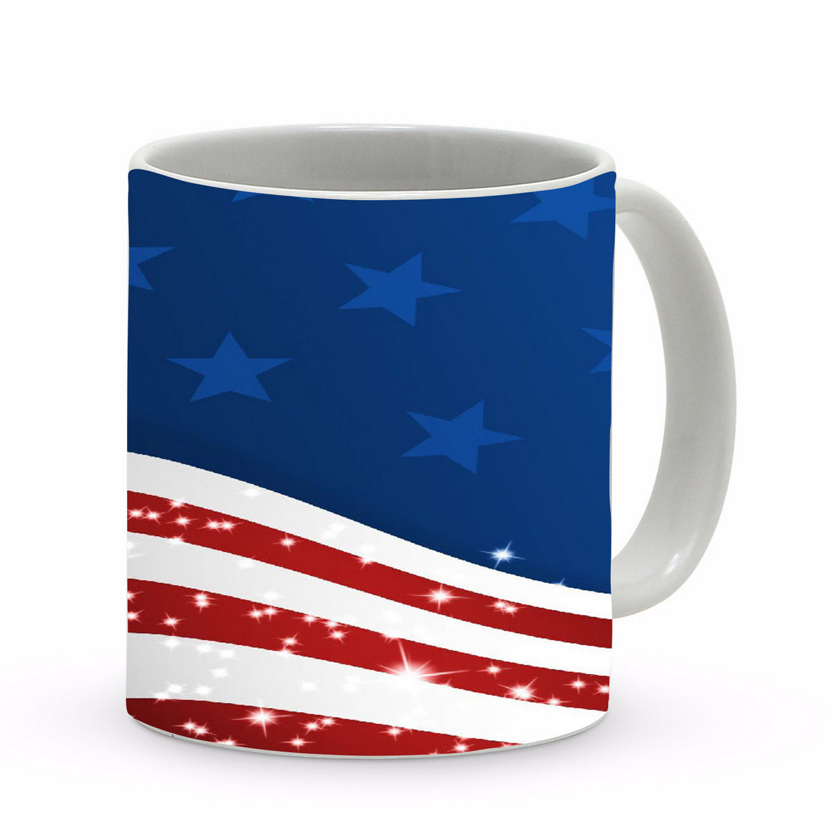 SUBLIMART: Patriotic Mug 'Wavy Star & Stripes' (Design 36)