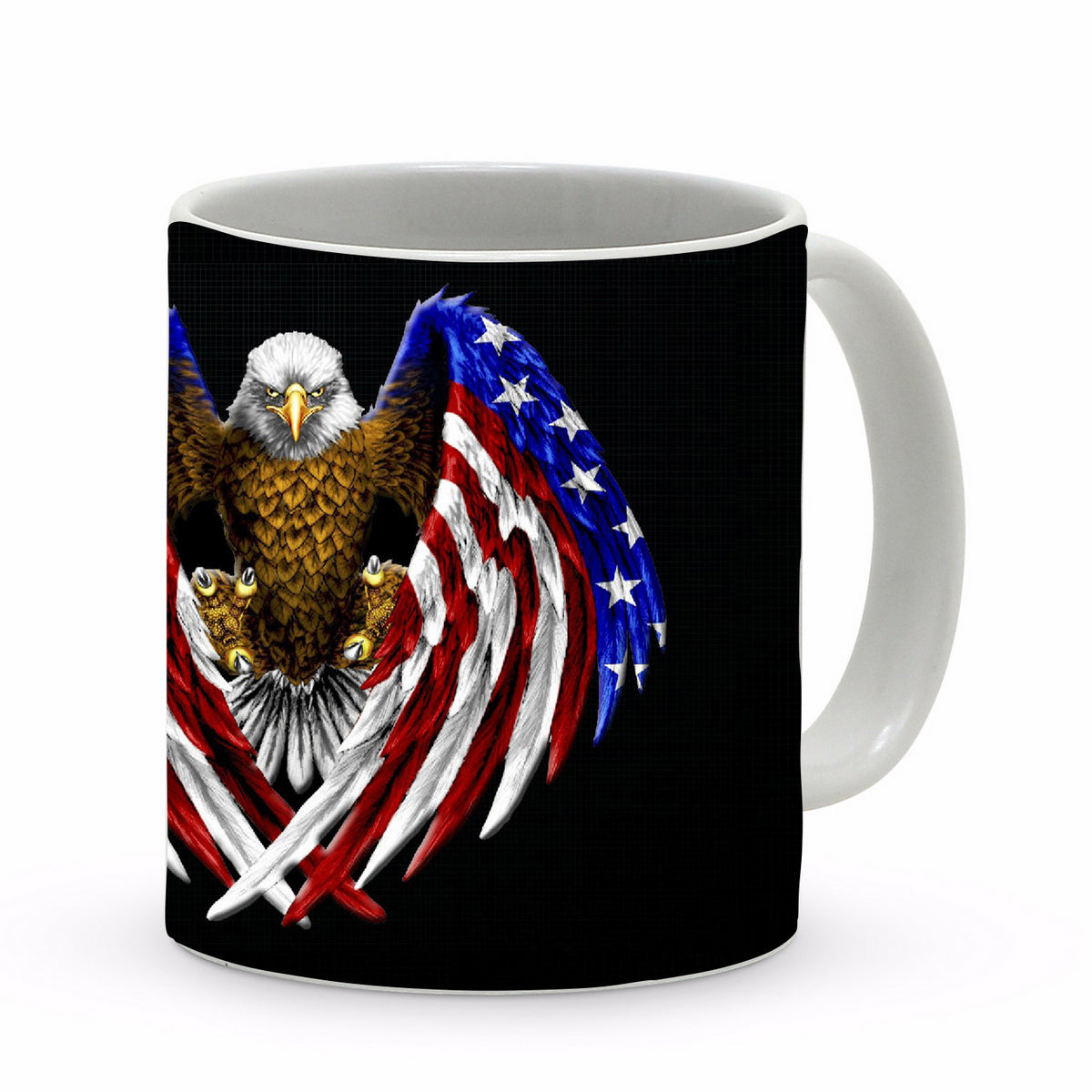 SUBLIMART: Patriotic Mug 'Wonder Eagle on Black' (Design 40)