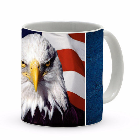SUBLIMART: Patriotic Mug 'Eagle on Flag' (Design 44)