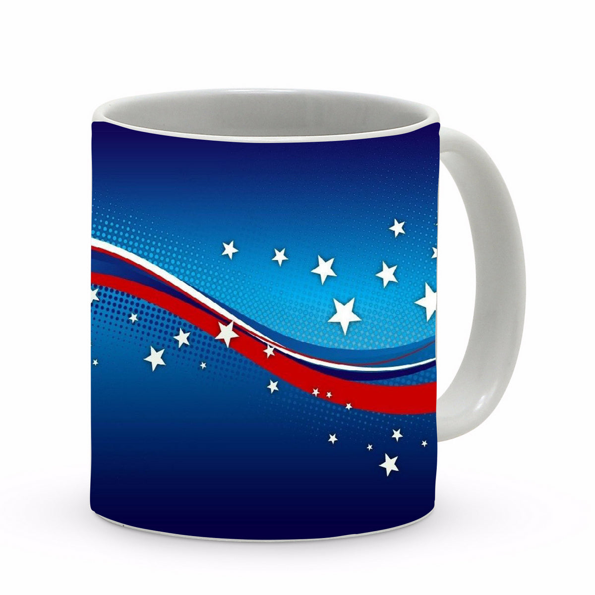 SUBLIMART: Patriotic Mug 'Wavy Stars USA' (Design 48)