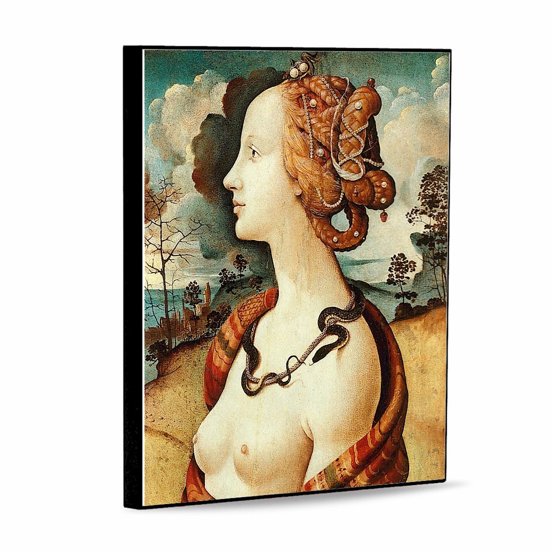 AFFRESCO: Panel Tile - Opera Portrait of Simonetta Vespucci Painting by Piero di Cosimo (8x10)