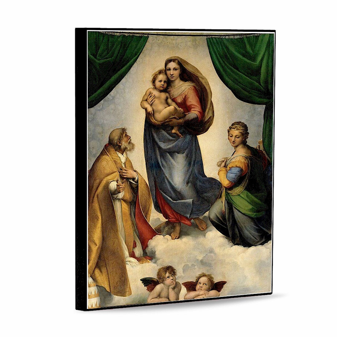 AFFRESCO: Panel Tile - Opera The Sistine Madonna Painting by Raphael (8x10)