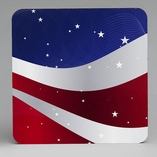 SUBLIMART: MDF Hardboard Set of 4 Coasters - Design: Patriotic USA 09